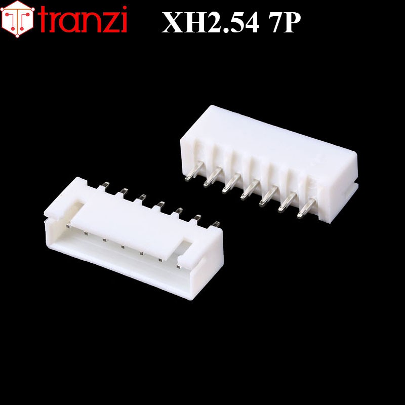 Giắc cắm header 2.54mm XH2.54 7P chân cắm thẳng trắng - túi 50 cái
