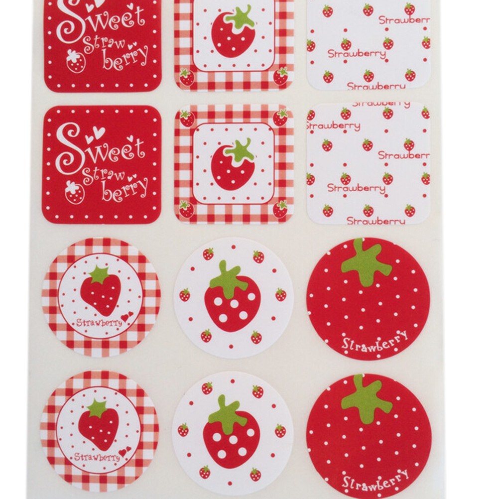 Bộ 24 Sticker Dán Trang Trí Sổ Tay Hình Trái Dâu