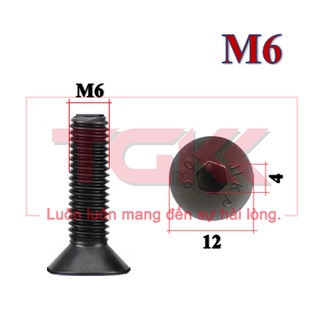 Bulong LGC đầu bằng thép đen M6 (Túi 10)
