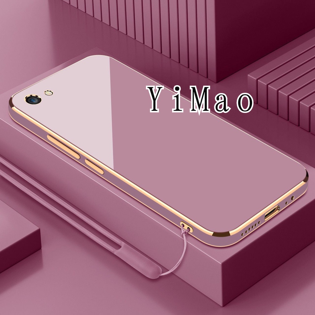 Đối với vivo 1601 1602 1609 1611 1612 1713 1714 1724 1801 1812 1808 1803 1814 1810 1807 phong cách dễ thương macaron màu sắc mạ dây buộc tpu vỏ mềm cod