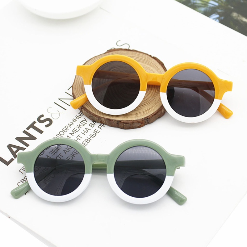 Kính Mát Tròn Chống Tia UV400 Họa Tiết Hoạt Hình Xinh Xắn Cho Bé