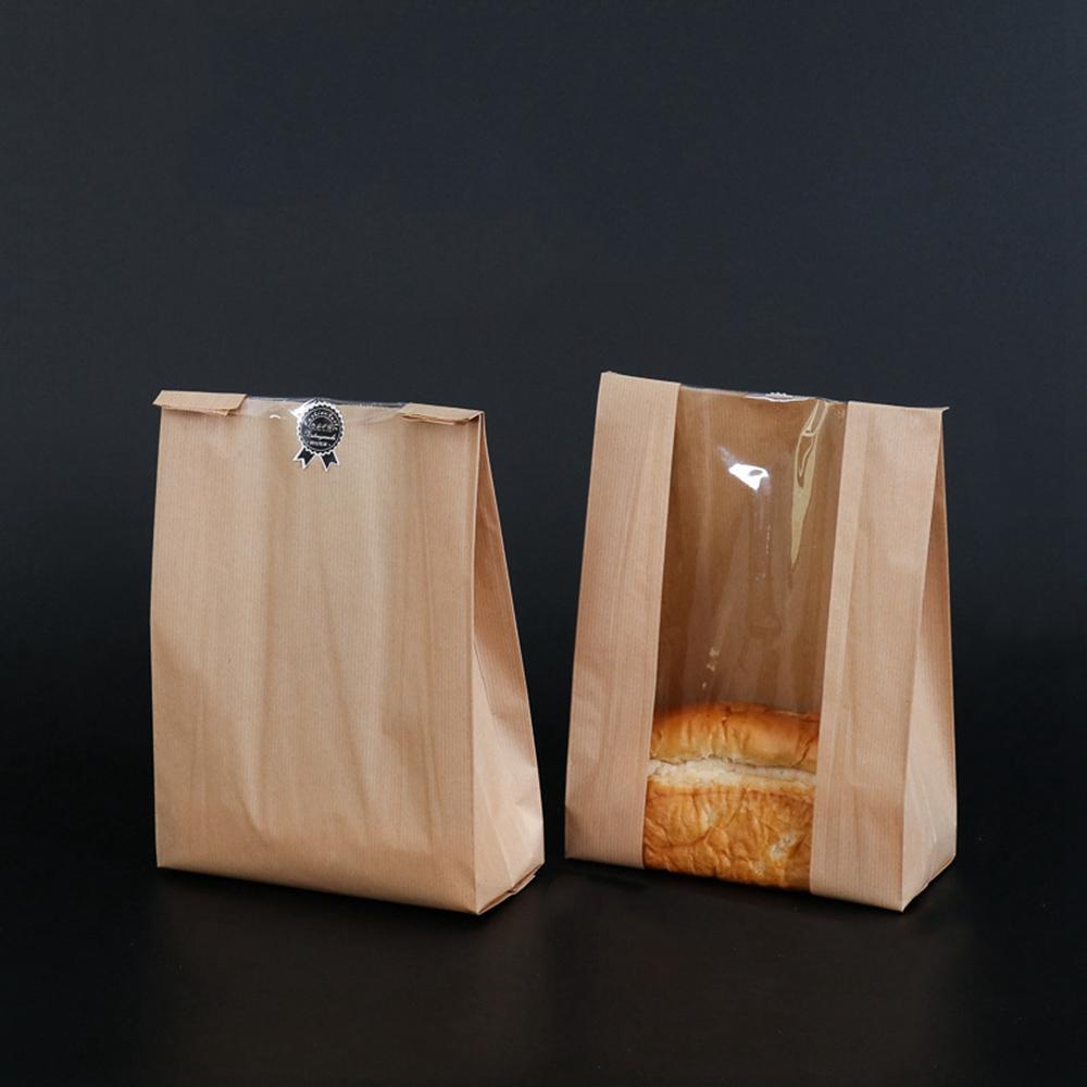 Túi Giấy Kraft Kraft Đựng Thực Phẩm Gắn Cửa Sổ Trước Tiện Lợi