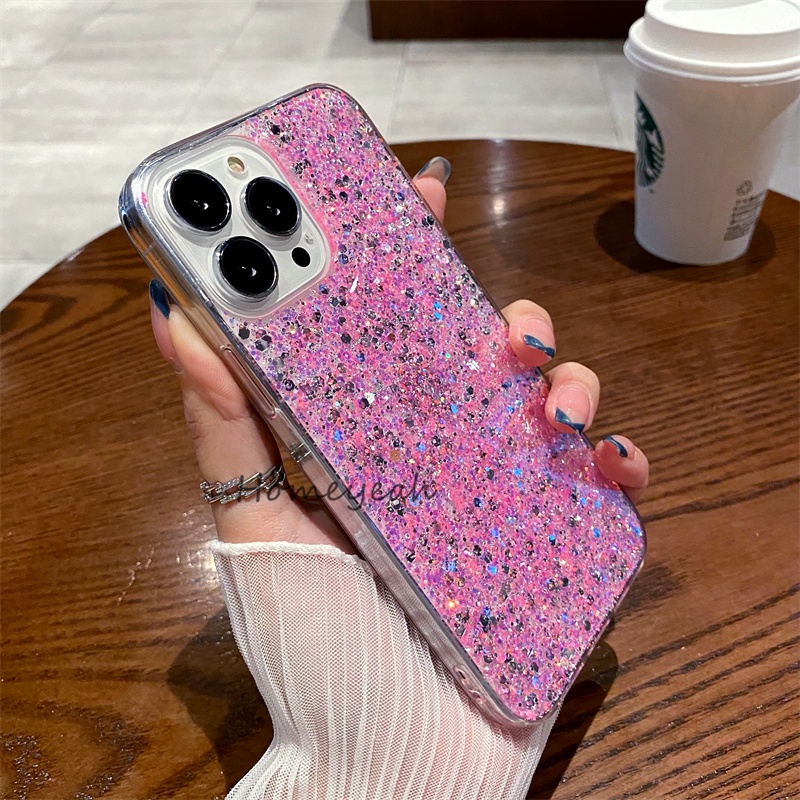 Ốp Điện Thoại Mềm Trong Suốt Chống Sốc Lấp Lánh Cho iPhone 11 12 13 Pro MAX X XR XS MAX ip12