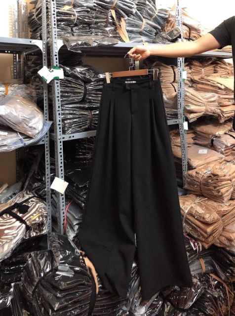 Quần ống rộng eo chun dễ mặc