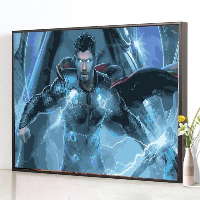 Bức tranh tô sơn dầu tự hoàn thiện hoạ tiết nhân vật siêu anh hùng Marvel đẹp mắt
