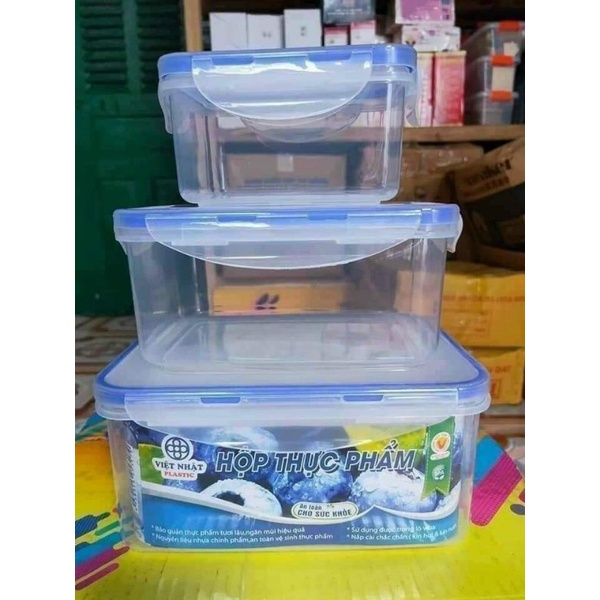 Bộ 3 hộp nhựa đựng thực phẩm dày dặn