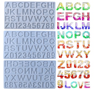 Khuôn silicone chữ cái và số loại lớn, đổ keo epoxy resin, đổ nến