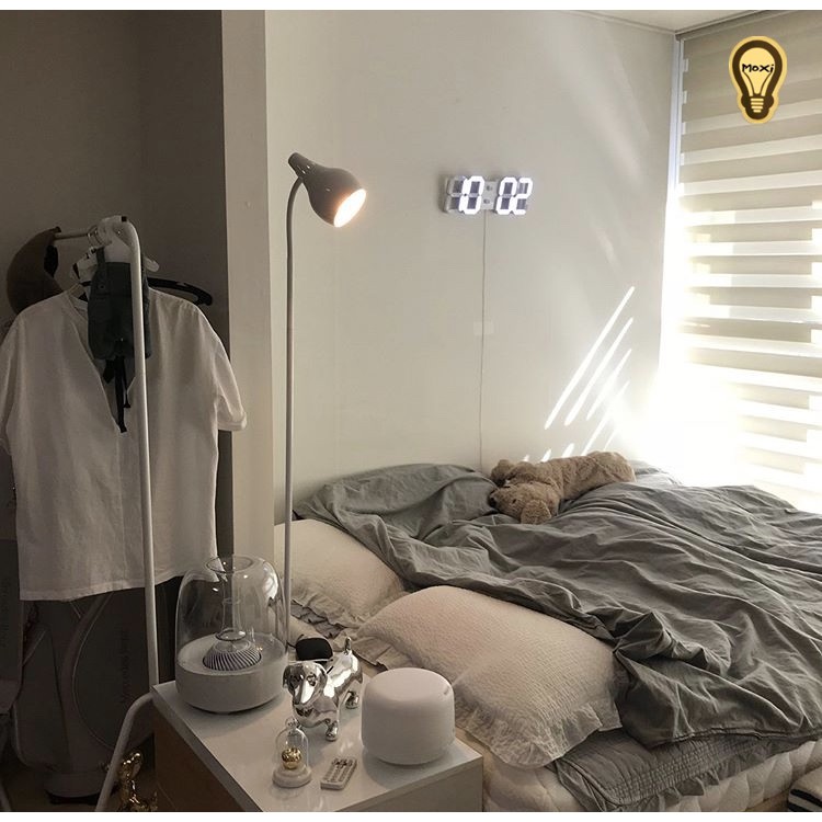 [ Tặng Cóc, Dây Sạc & Móc Treo ] Đồng hồ LED 3D treo tường, để bàn phong cách Hàn Quốc sáng đẹp decor phòng ngủ