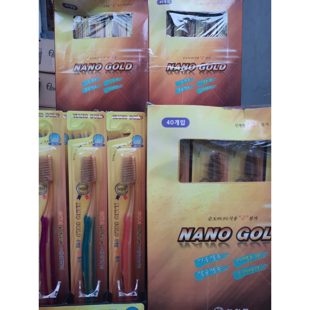 NHẬP KHẨU CHÍNH HÃNG - Bàn Chải đánh răng sợi NaNo Gold Clean Hàn Quốc