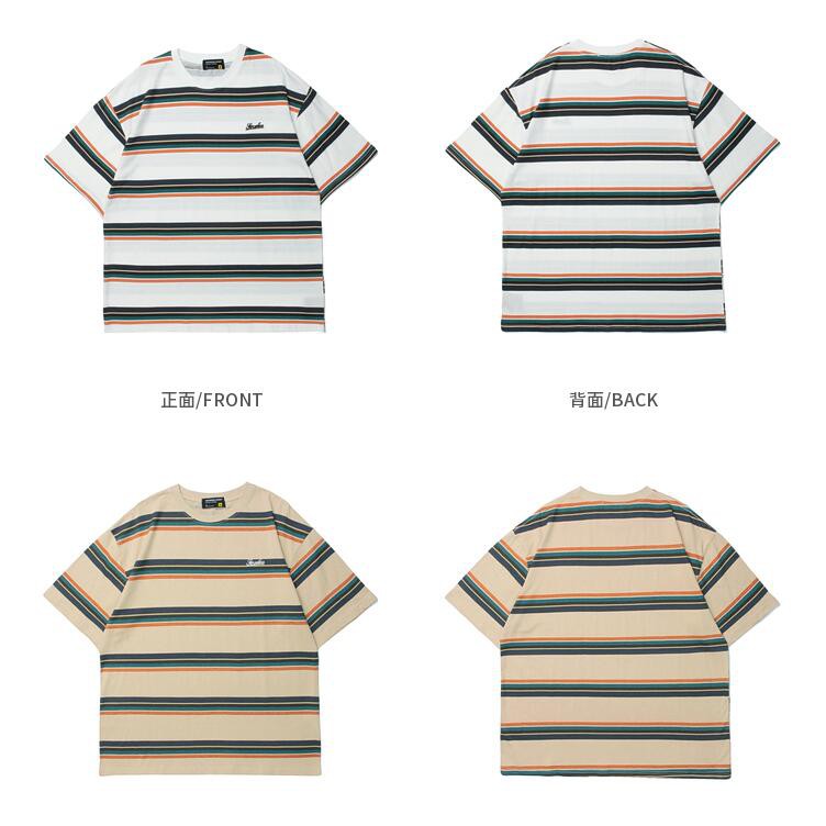 Áo thun tay ngắn họa tiết kẻ sọc phong cách Hàn Quốc trẻ trung cho nam size M-2XL | BigBuy360 - bigbuy360.vn