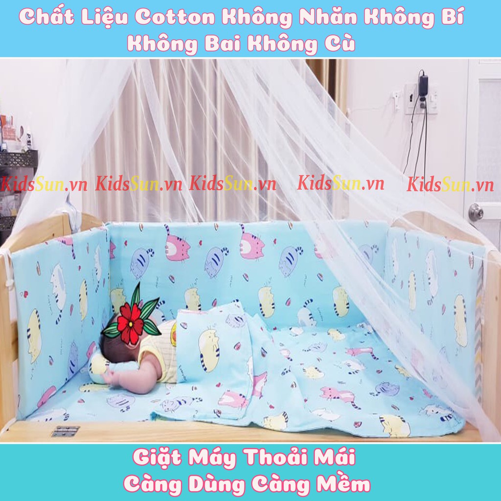 Ga Chun Bọc Đệm KIDSSUN Cho Cũi Trẻ Em Kích Thước 62x100cm - 80x130cm Chất Liệu Cotton 100% Mềm Mịn Đẹp Thấm Hút Mồ Hôi