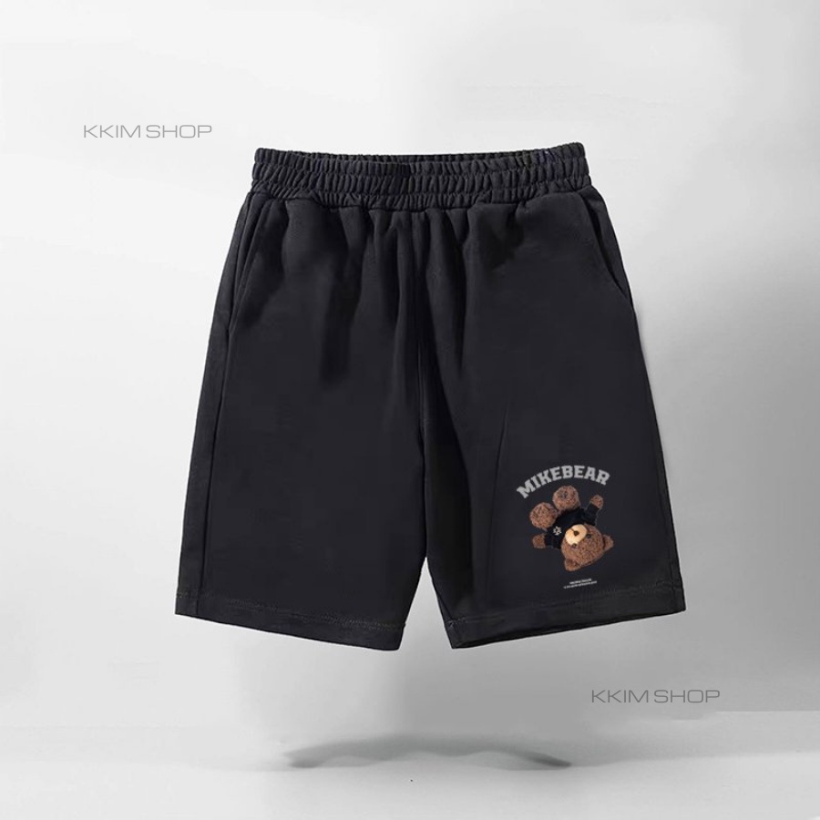 QUẦN SHORT MIKENCO Nam Nữ, quần đùi thun form rộng unisex thể thao, lửng cộc ngắn mặc nhà chất liệu POLY 2 DA KKIMSHOP