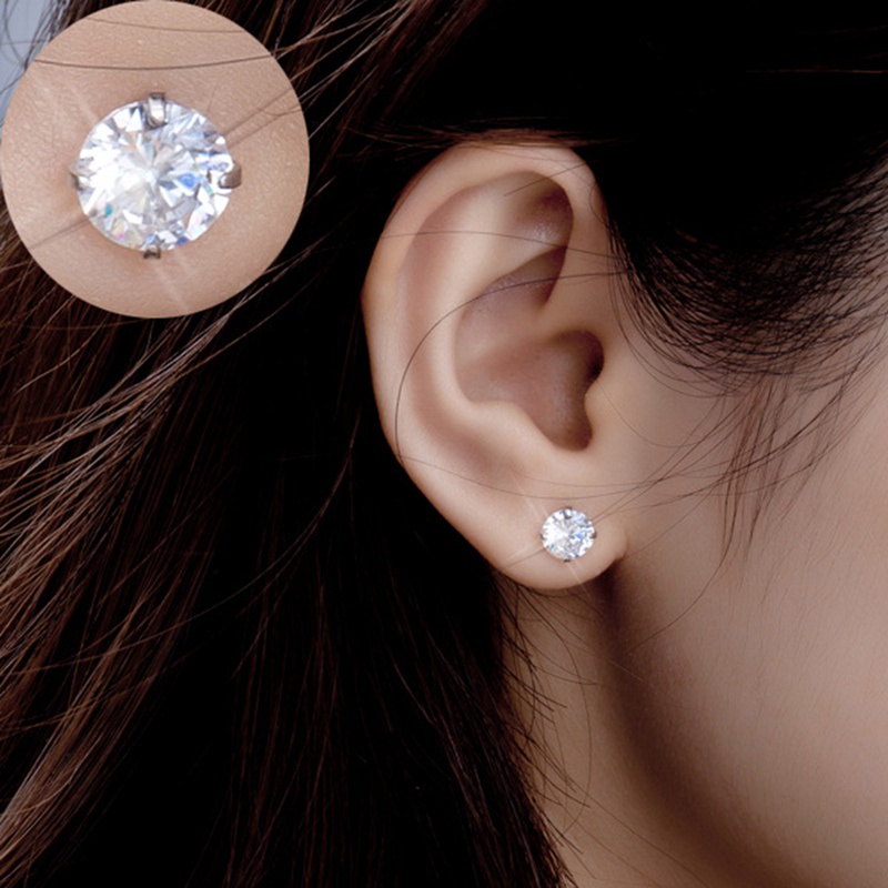 Đôi khuyên tai bạc 925 đính đá zircon sang trọng cho nữ