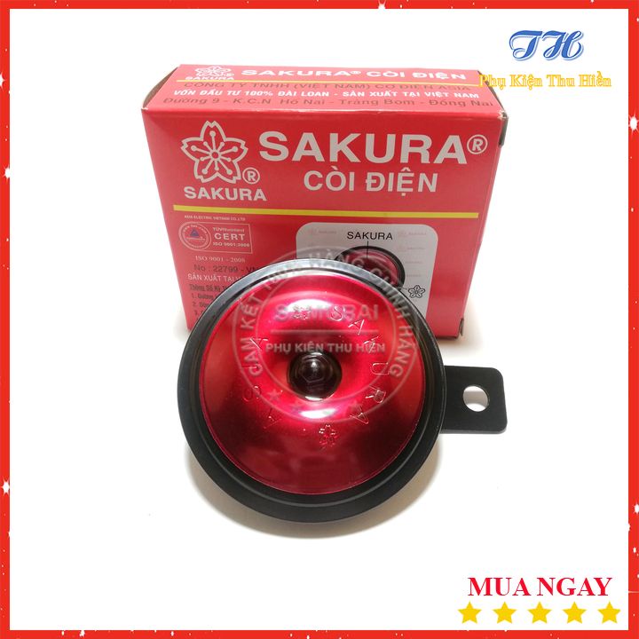 Kèn Đĩa Sakura 12V Kêu 1 Tiếng Dành Cho Xe Máy Và Xe Hơi.