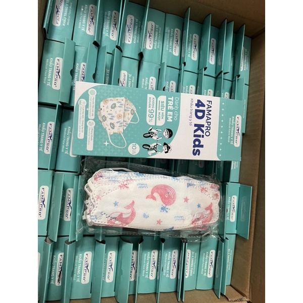 1 hộp 10 cái khẩu trang cho bé từ 6 tuổi nam anh kf94
