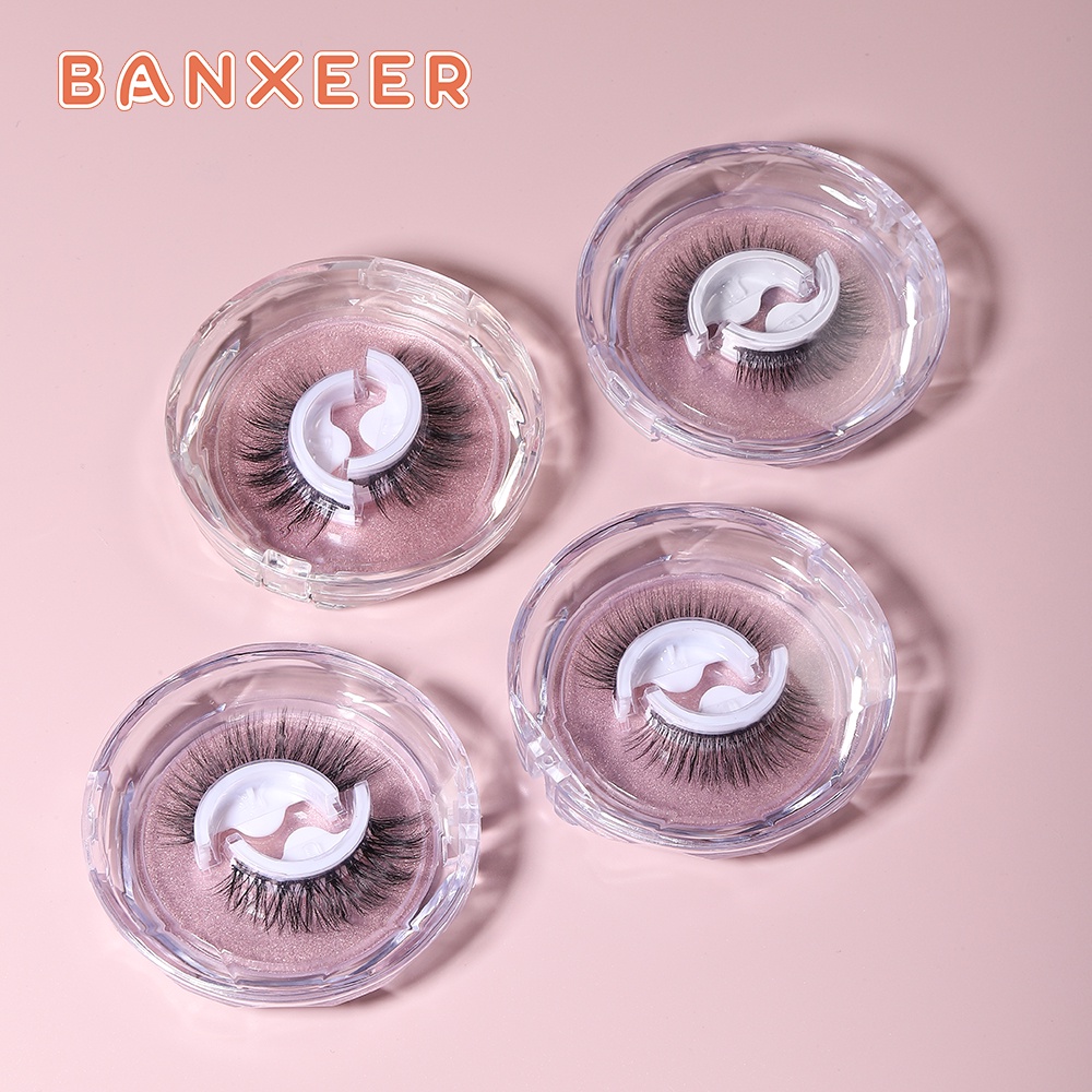 Lông mi giả BANXEER mảnh mai không cần keo có thể tái sử dụng có dải cao su dự phòng 28g