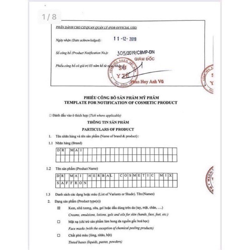 Serum Dr mai Nguyên Chất Và Mix Safron Mẫu Mới Chính Hãng Giúp Da Trắng Sáng