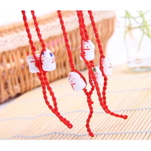 1 Mèo thần tài sứ để làm vòng tay, vòng chân handmade