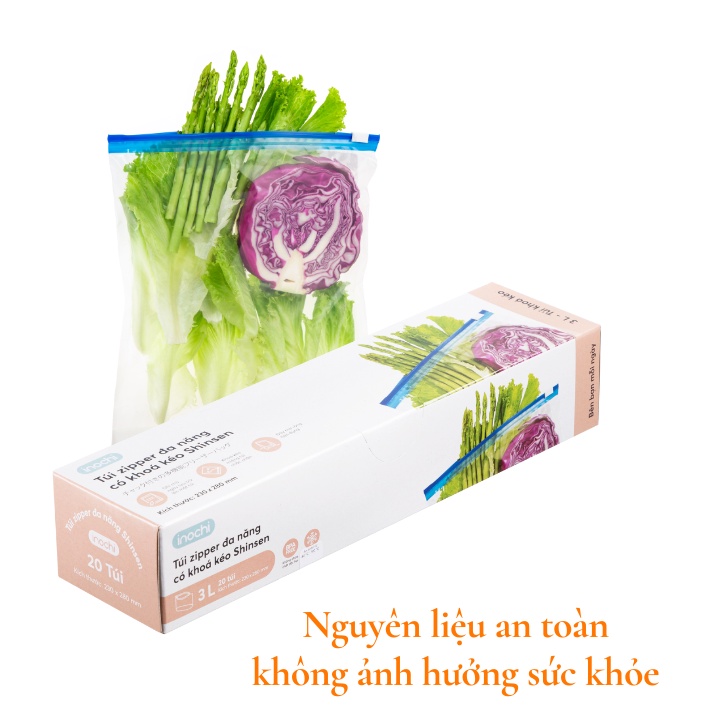 Túi zip đựng thực phẩm, bảo quản bánh kẹo trong suốt Shinsen Nhật Bản, tự hủy sinh học, an toàn tối đa Vapu HCM