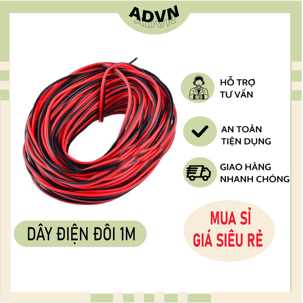 Dây Điện Đôi Đỏ Đen Loại Nhỏ 1m