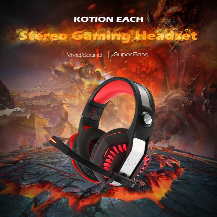 KOTION EACH G2000 Second Generation Gaming Headset LED Light With Mic Headphones