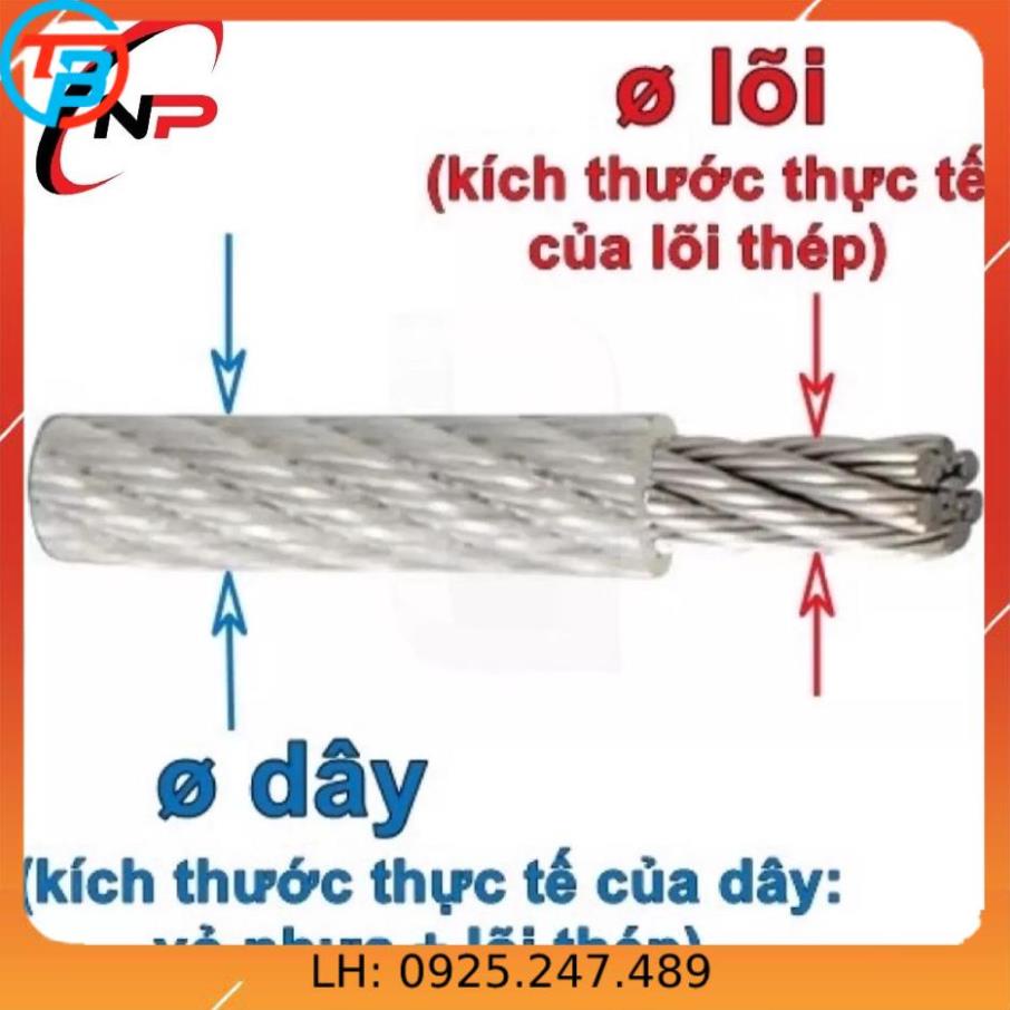 50 Mét cáp bọc nhựa 6mm.chịu lực tốt,chống rỉ sét...kimkhinhatphat