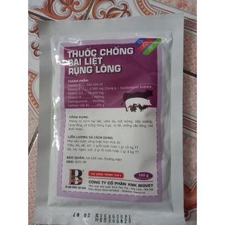 Canxi khoáng cao cấp chống bại liệt rụng lông 100g cho gia súc gia cầm