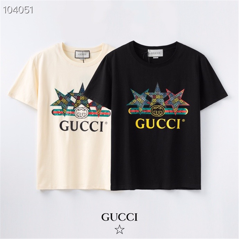 GUCCI Five-pointed star Fashion casual round neck cotton couple short-sleeved T-shirt 2219#