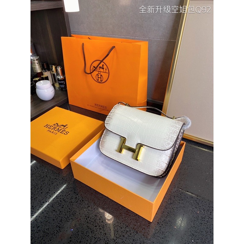 Túi đeo chéo nữ Hermes HM da thật cao cấp dập vân da rắn nhiều màu size 20 nhỏ xinh