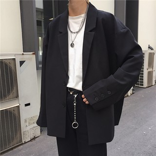 (Sẵn L) Áo khoác blazer nam đen