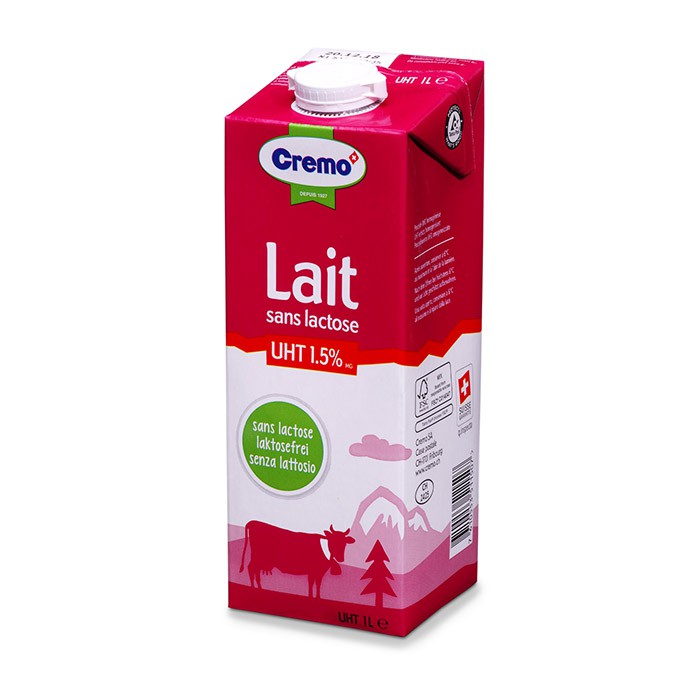 Sữa tươi Organic Cremo loại không Lactose (1,5% chất béo) 1 lít