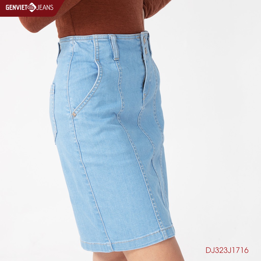 Chân Váy Jeans Nữ Genviet Ôm DJ323J1716