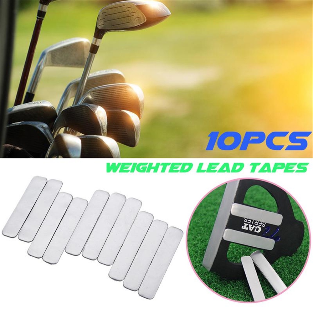 BACK2LIFE 10Pcs/bag Lead Tape Metal Weighted Swing Weight Iron Putter Tennis Racket Weighting Golf Swing For Golf Clubs 3g/piece Tape Add/Multicolor