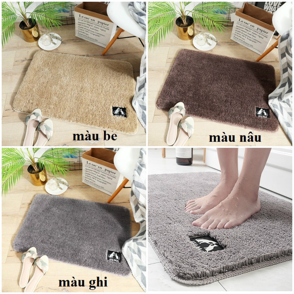 Thảm lau chân chùi chân nhà tắm,phòng khách,phòng ngủ cao cấp chống  trượt có kích thước 40*60 cm có thể giặt máy