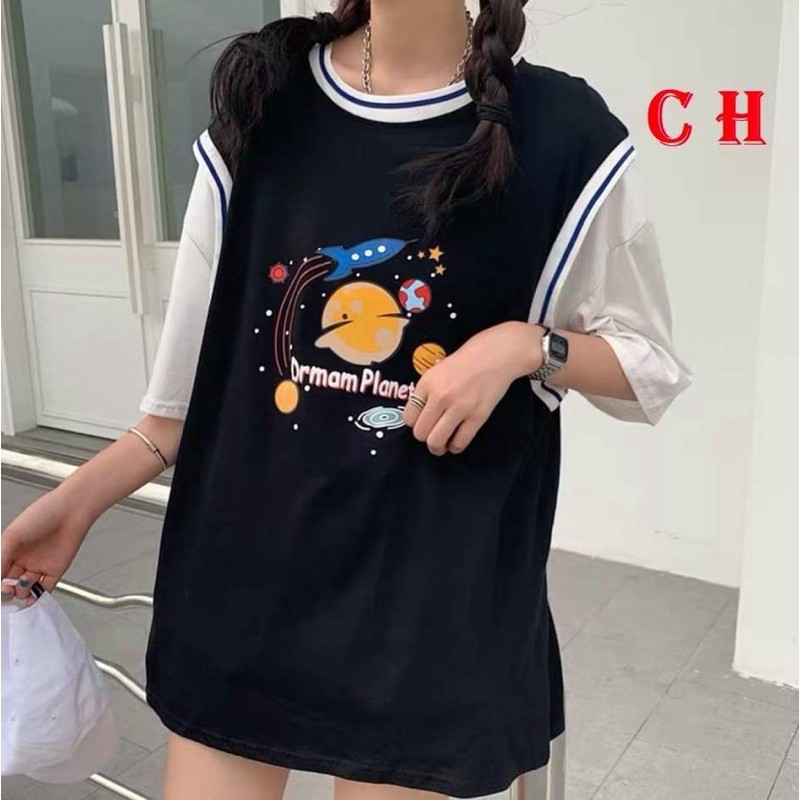 Áo planet phối tay CH12 0321
