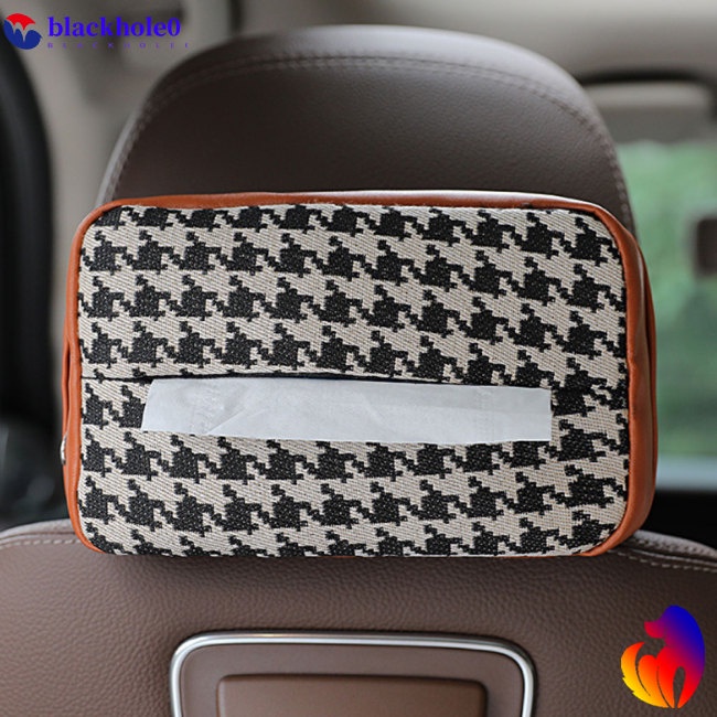 Túi Da Đựng Khăn Giấy Đa Năng Họa Tiết Sọc Caro / Kẻ Ô Thời Trang Cho Xe Hơi