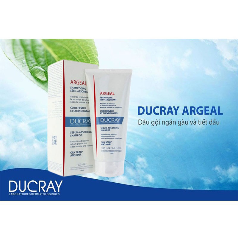 Dầu gội Ducray Argeal Shampoo For Only Hair làm sạch gàu và bã nhờn 200ml