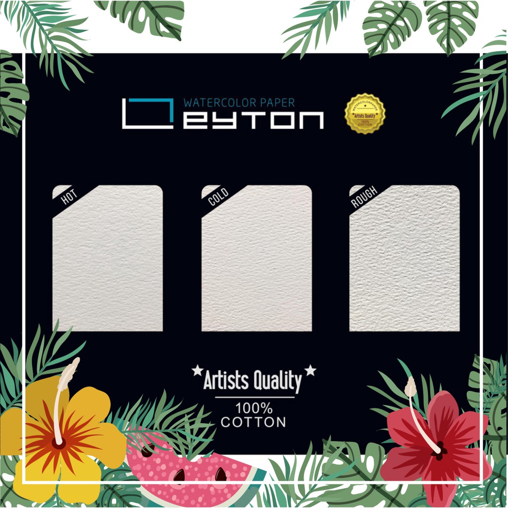 Giấy vẽ màu nước LEYTON (túi lẻ 10 tờ) 100% cotton