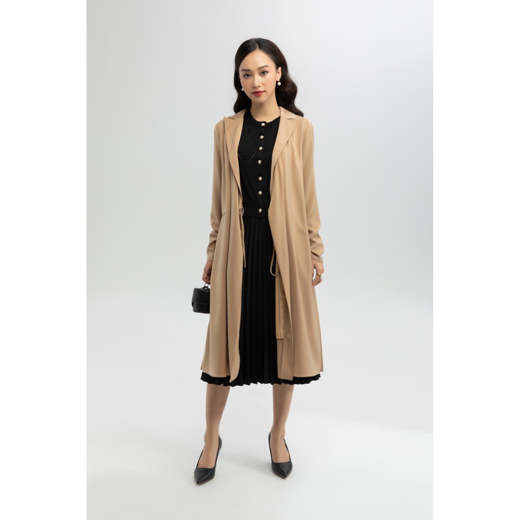 Đầm lụa xếp ly phía sau thiết kế IVY moda MS 48C6021