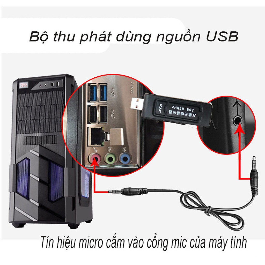 [Mã ELFLASH5 giảm 20K đơn 50K] Bộ micro UHF dùng cho loa kéo , dàn âm thanh , hát karaoke V12 ( Hàng nhập khẩu )