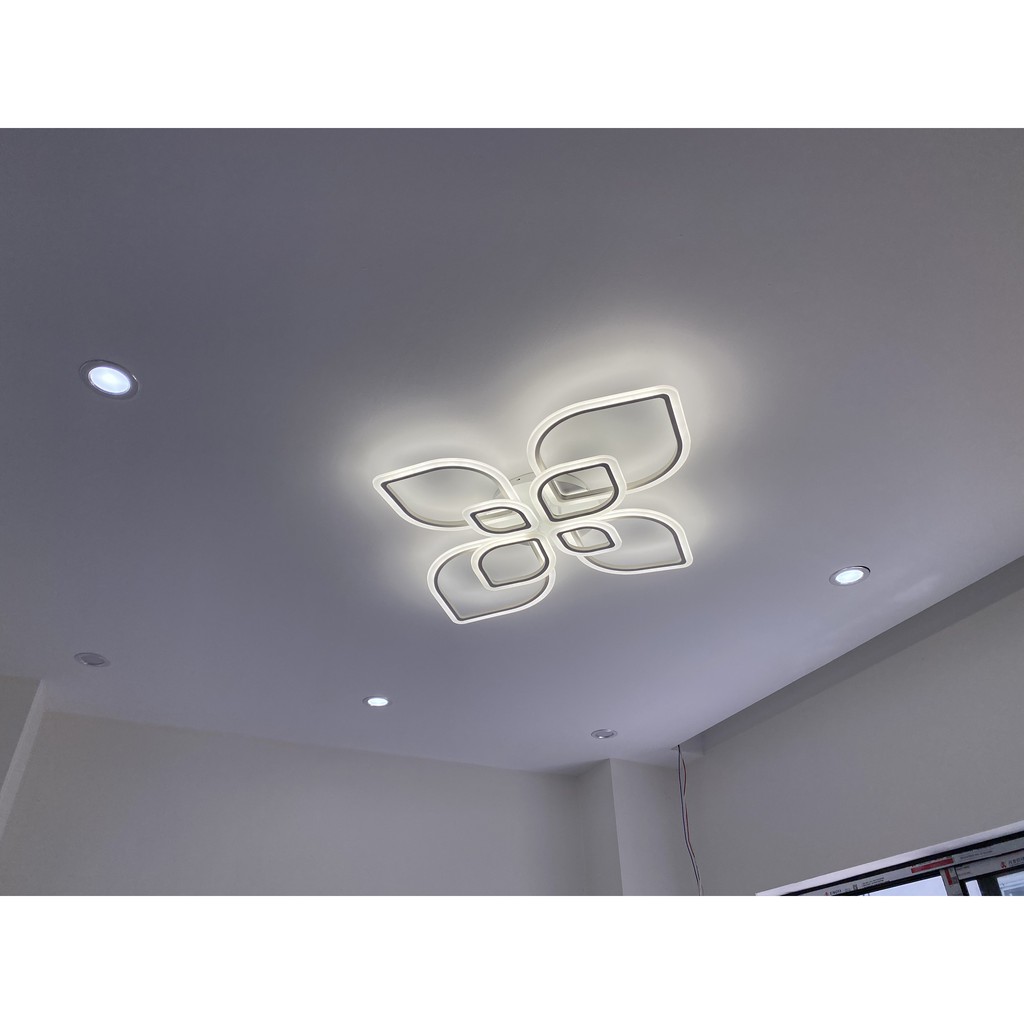 ĐÈN led ốp trần trang phòng khách-G02 đèn trang trí 8 cánh hình lá, có 3 chế độ sáng