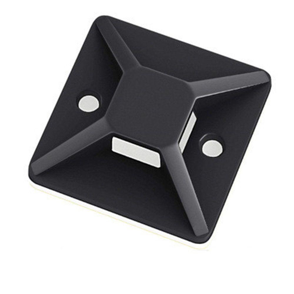 Đế Kẹp Dây Cáp Tự Dính Màu Đen 20x20mm Cho Xe Hơi