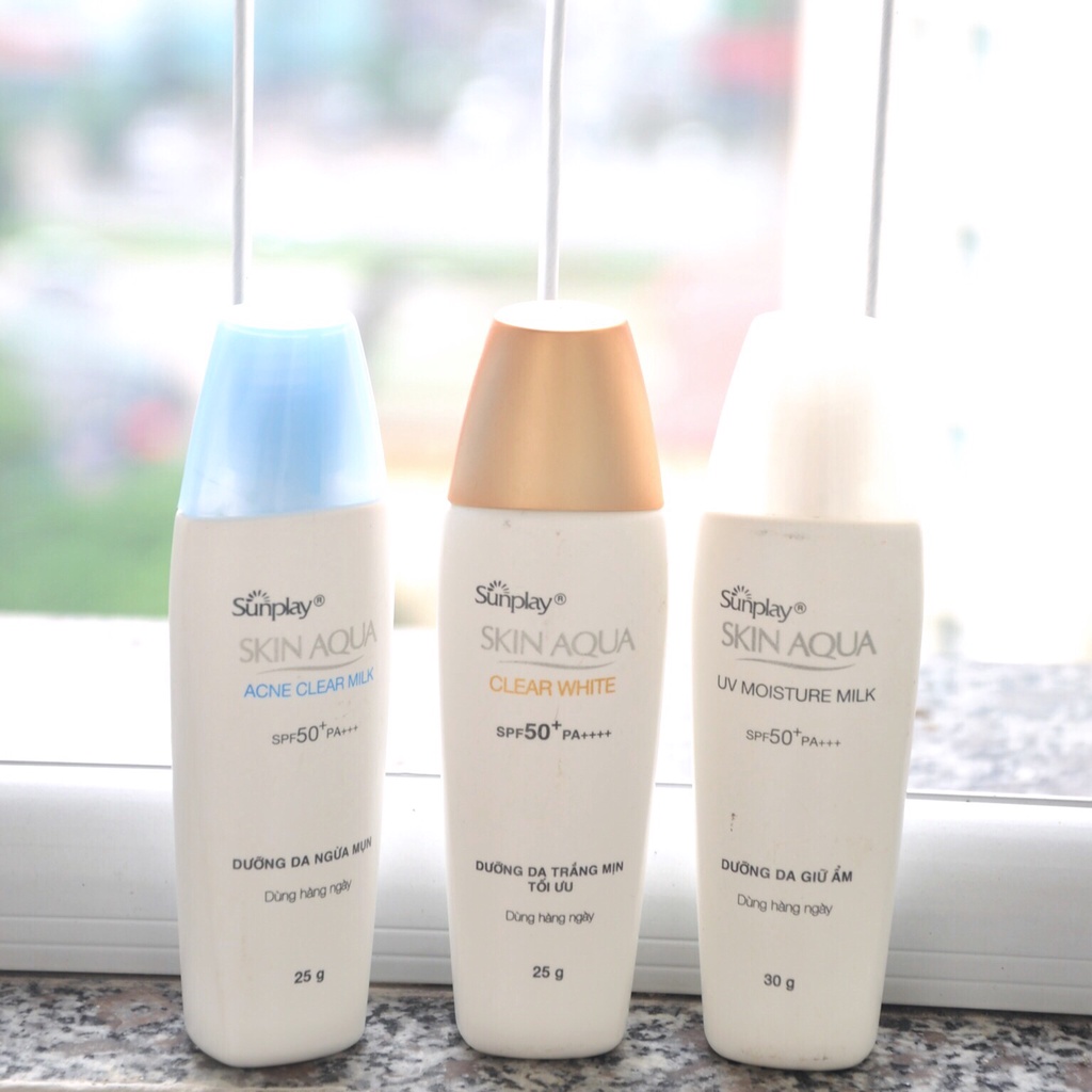 Kem Chống Nắng Sunplay Skin Aqua Trắng Dưỡng Ẩm Bảo Vệ Da UV Moisture Milk Kcn Nhật Bản Cấp Ẩm Không Nhờn Rít Rohto Dezy