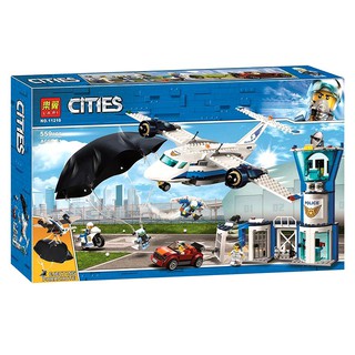 Đồ chơi xếp hình lắp ráp cities Larii 11210 - Máy bay không vận và đội đặc nhiệm nhảy dù 559 chi tiết