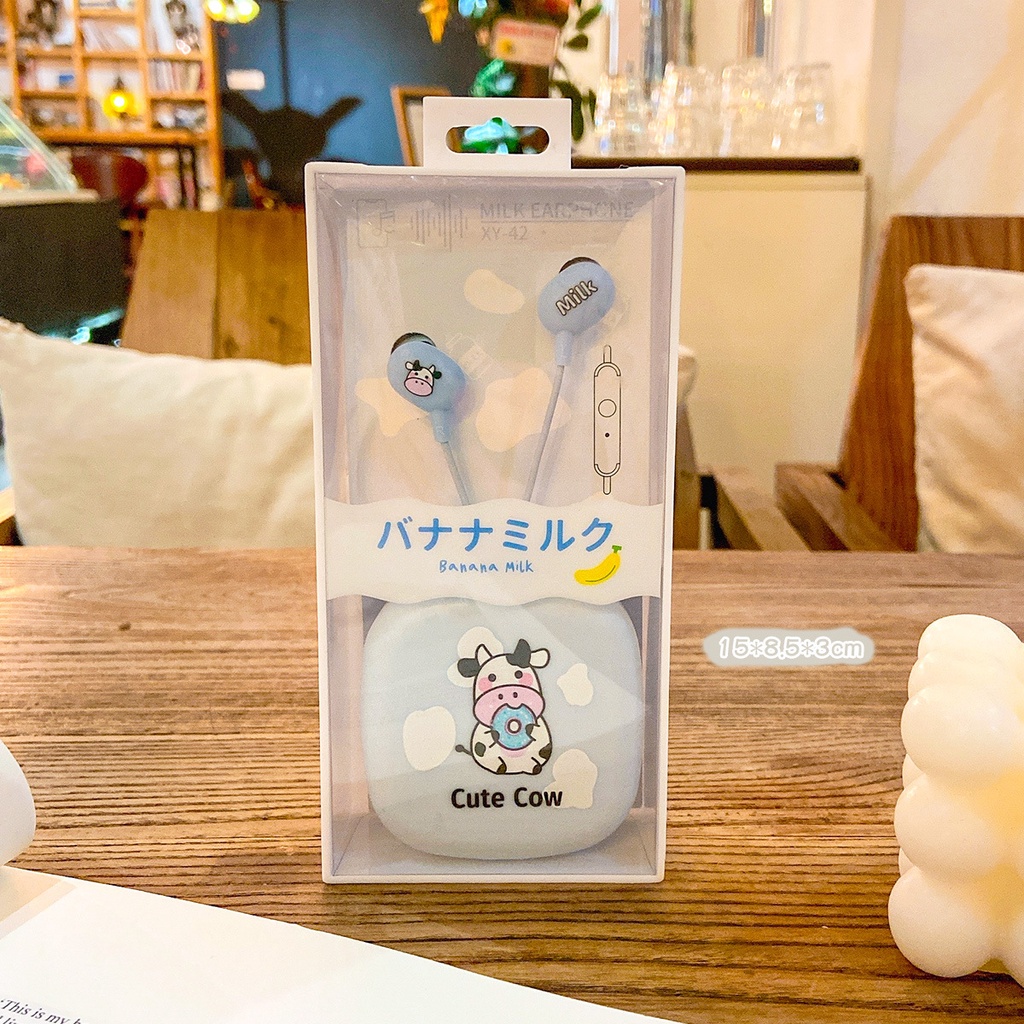 Tai Nghe 2 Dây Kèm Hộp Đựng Cute Có Mic Đàm Thoại Âm Thanh Siêu Hay