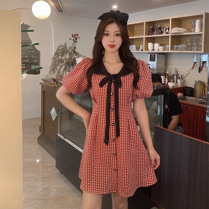 Đầm Bigsize caro nổi phong cách tiểu thư 60 - 73 ký