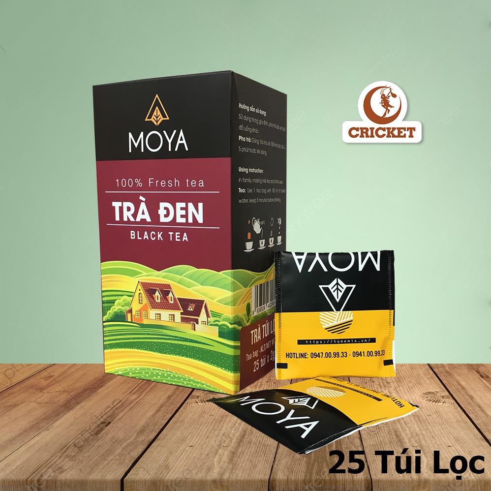 Trà đen túi lọc Moya Hộp 50g (25 túi x 2g) dùng cho gia đình, nguyên liệu pha chế trà sữa