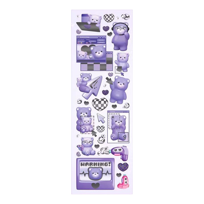Miếng Dán Trang Trí Hình Gấu Hoạt Hình Hàn Quốc Xinh Xắn