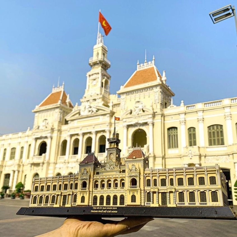 Mô Hình Lắp Ráp 3D Trụ Sở UBND TP.HCM, Mô Hình Giấy Trưng Bày, Quà Lưu Niệm, People's Committee Head Office