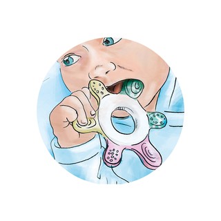 Gặm nướu (lợi) tập nhai, mát sa nướu cho bé, hình vòng tròn - Nip - Đức
